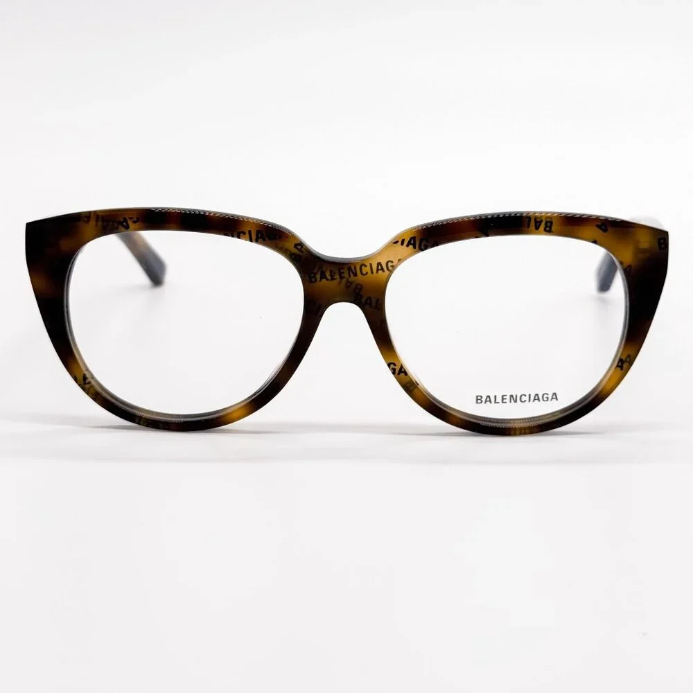NEW BALENCIAGA EYEGLASSES BB0131O 008 ROUND OVAL HAVANA WOMEN EYEWEAR BALENCIAGA